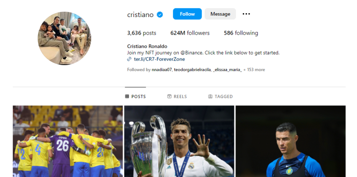 Cristiano Ronaldo&#39;nun Instagram&#39;ı